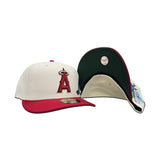Off White Los Angeles Angels Floral Red Visor Green Bottom New Era 59Fifty Fitted