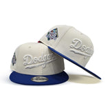 Off White Los Angeles Dodgers Script Royal Blue Visor Gray Bottom VIVA Los Dodgers New Era 9Fifty Snapback