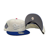 Off White Los Angeles Dodgers Script Royal Blue Visor Gray Bottom VIVA Los Dodgers New Era 9Fifty Snapback