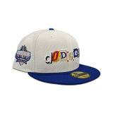 Off White Los Angeles Dodgers Royal Blue Visor Gray Bottom 40th Anniversary Side Patch New Era 59Fifty Fitted