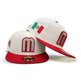 Off White Mexico Red Visor Green Bottom 2023 World Baseball Classic New Era 59Fifty Fitted