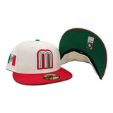 Off White Mexico Red Visor Green Bottom 2023 World Baseball Classic New Era 59Fifty Fitted