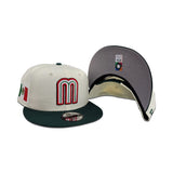 Off White Mexico Dark Green Visor Gray Bottom Mexico Flag Side Patch World Baseball Classic New Era 9Fifty Snapback
