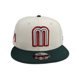Off White Mexico Dark Green Visor Gray Bottom Mexico Flag Side Patch World Baseball Classic New Era 9Fifty Snapback