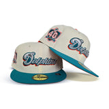 Off White Miami Dolphins Teal Visor Orange Bottom 40th Season Side Patch New Era 59Fifty Fitted