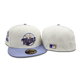 Off White Minnesota Twins Lavender Visor Gray Bottom Bomba Squad Side Patch New Era 59Fifty Fitted