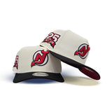 Off White New Jersey Devils Black visor Red Bottom 25th Anniversary Side Patch New Era Curved Brim A-Frame 9Forty Snapback