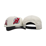 Off White New Jersey Devils Black visor Red Bottom 25th Anniversary Side Patch New Era Curved Brim A-Frame 9Forty Snapback