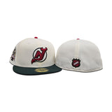Off White New Jersey Devils Dark Green Visor Gray Bottom 2003 Stanley Cup Side Patch New Era 59Fifty Fitted
