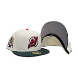 Off White New Jersey Devils Dark Green Visor Gray Bottom 2003 Stanley Cup Side Patch New Era 59Fifty Fitted