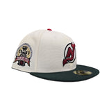 Off White New Jersey Devils Dark Green Visor Gray Bottom 2003 Stanley Cup Side Patch New Era 59Fifty Fitted