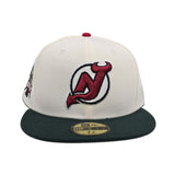 Off White New Jersey Devils Dark Green Visor Gray Bottom 2003 Stanley Cup Side Patch New Era 59Fifty Fitted