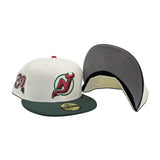 Off White New Jersey Devils Green Visor Gray Bottom 30th Anniversary Side Patch New Era 59Fifty Fitted