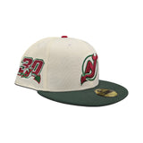 Off White New Jersey Devils Green Visor Gray Bottom 30th Anniversary Side Patch New Era 59Fifty Fitted