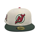 Off White New Jersey Devils Green Visor Gray Bottom 30th Anniversary Side Patch New Era 59Fifty Fitted