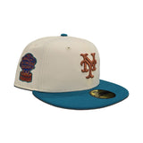 Off White New York Mets Turquoise Blue Visor Gray Bottom 1964 All Star Game Side Patch New Era 59Fifty Fitted