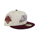 Off White New York Mets Burgundy Visor Pink Bottom 50th Anniversary Side Patch New Era 59Fifty Fitted