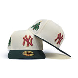 Off White New York Yankees Dark Green Visor Gray Bottom Christmas Tree Side Patch New Era 59Fifty Fitted