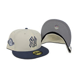 Off White New York Yankees Indigo Blue Visor Gray Bottom 100th Anniversary Side Patch New Era 59Fifty Fitted