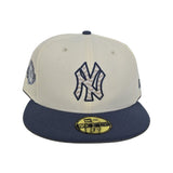 Off White New York Yankees Indigo Blue Visor Gray Bottom 100th Anniversary Side Patch New Era 59Fifty Fitted