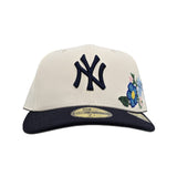 Off White New York Yankees Floral Navy Blue Visor Green Bottom New Era 59Fifty Fitted