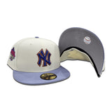 Off White New York Yankees Lavender Visor Gray Bottom 1999 World Series Side Patch New Era 59Fifty Fitted