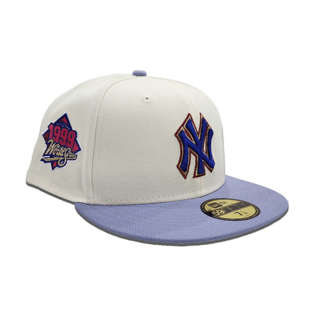 Off White New York Yankees Lavender Visor Gray Bottom 1999 World Serie –  Exclusive Fitted Inc.
