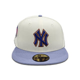 Off White New York Yankees Lavender Visor Gray Bottom 1999 World Series Side Patch New Era 59Fifty Fitted