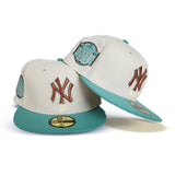 Off White New York Yankees Navy Blue Visor Gray Bottom Three Rivers Stadium Side Patch New Era 59Fifty Fitted