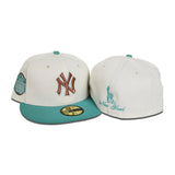 Off White New York Yankees Navy Blue Visor Gray Bottom Three Rivers Stadium Side Patch New Era 59Fifty Fitted