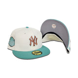 Off White New York Yankees Navy Blue Visor Gray Bottom Three Rivers Stadium Side Patch New Era 59Fifty Fitted