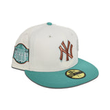 Off White New York Yankees Navy Blue Visor Gray Bottom Three Rivers Stadium Side Patch New Era 59Fifty Fitted