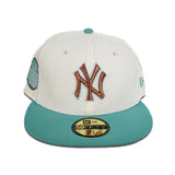 Off White New York Yankees Navy Blue Visor Gray Bottom Three Rivers Stadium Side Patch New Era 59Fifty Fitted