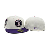 Off White New York Mets Purple Visor Gray Bottom 50th Anniversary Side Patch New Era 59Fifty Fitted