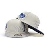 Off White New York Yankees Statue of Liberty Stone Visor Royal Blue Bottom 2009 World Series Side Patch New Era 9Fifty Snapback