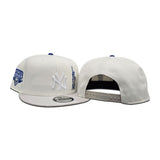 Off White New York Yankees Statue of Liberty Stone Visor Royal Blue Bottom 2009 World Series Side Patch New Era 9Fifty Snapback