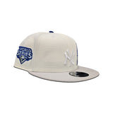 Off White New York Yankees Statue of Liberty Stone Visor Royal Blue Bottom 2009 World Series Side Patch New Era 9Fifty Snapback