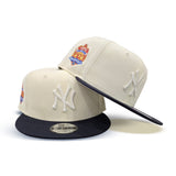 Off White New York Yankees Navy Blue Visor Gray Bottom 1927 World Series Side Patch New Era 9Fifty Snapback