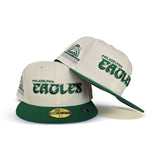 Off White Philadelphia Eagles Green Visor New Era Pro Bowl 75th Anniversary Side Patch 59FIFTY Fitted Hat