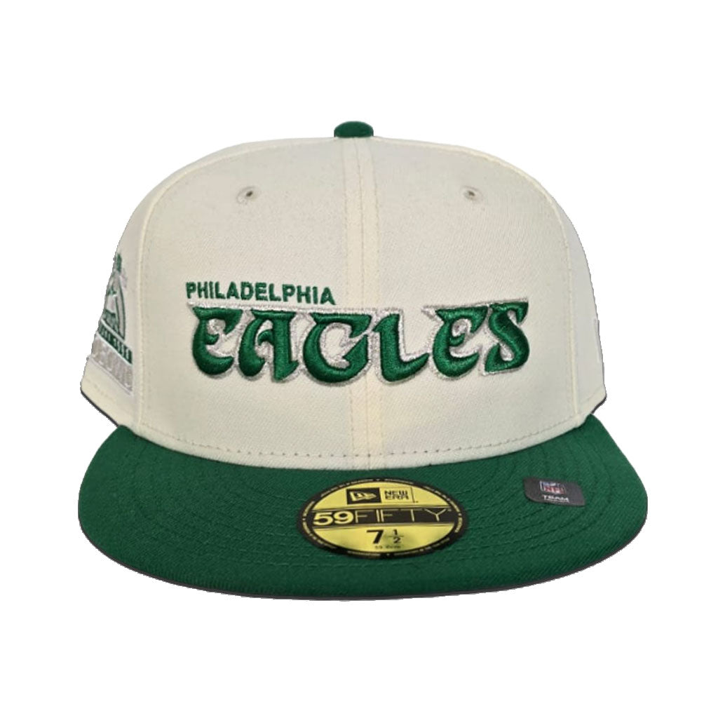 Off White Philadelphia Eagles Green Visor New Era Hawaii 1990 Pro