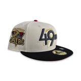 Off White San Francisco 49ers Black Visor Red Bottom Team Helmet Side Patch New Era 59Fifty Fitted