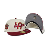 Off White San Francisco 49ers Red Visor Gray Bottom 75th Anniversary Side Patch New Era 59Fifty Fitted