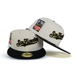 Off White Script San Francisco Giants Black Visor Gray Bottom 2007 All Star Game Side Patch New Era 59Fifty Fitted