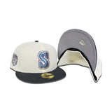 Off White Seattle Mariners Dark Gray Visor Gray Bottom 2023 All Star Game Side Patch New Era 59Fifty Fitted