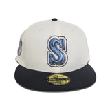 Off White Seattle Mariners Dark Gray Visor Gray Bottom 2023 All Star Game Side Patch New Era 59Fifty Fitted