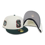 Off White Seattle Mariners Dark Green Visor Gray Bottom 2023 All Star Game Side Patch New Era 59Fifty Fitted