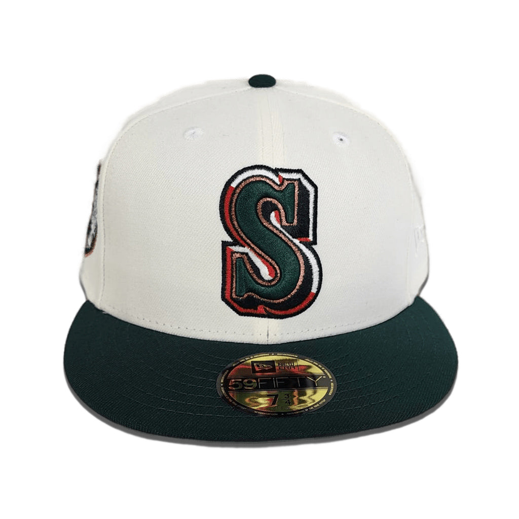 Off White Seattle Mariners Teal Visor 30th Anniversary Red Bottom New Era 9FIFTY Snapback