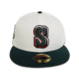 Off White Seattle Mariners Dark Green Visor Gray Bottom 2023 All Star Game Side Patch New Era 59Fifty Fitted