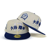 Off White Los Angeles Dodgers Royal Blue Visor Gray Bottom # 17 Shohei Ohtani Side Patch New Era 59Fifty Fitted