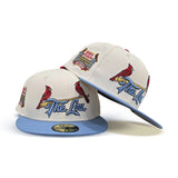 Off White St. Louis Cardinals The Lou Sky Blue Visor Gray Bottom Busch Stadium Side Patch New Era 59Fifty Fitted